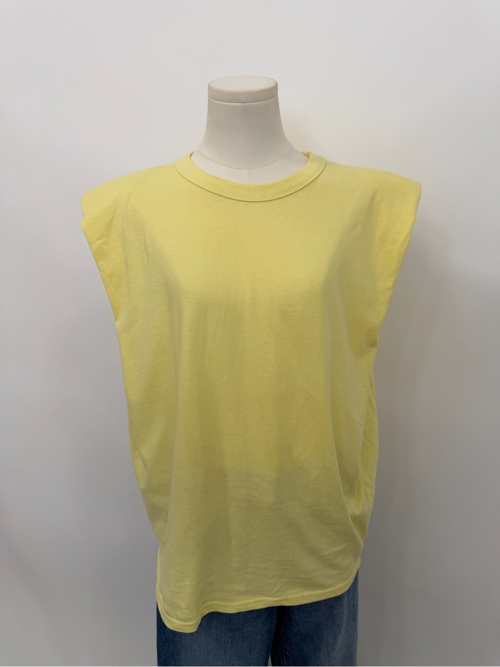 Frankie Shop Pale Yellow Padded-Shoulder Tank